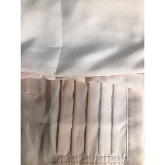 Talbots Pink Semi Sheer Pleated Tuxedo Style Button Down Blouse Size S Petite - Picture 8 of 9